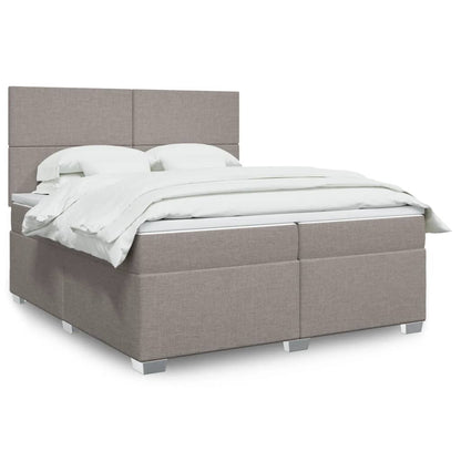 Box Spring Postel S Matrací Textil Taupe