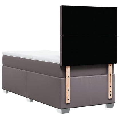 Box Spring Postel S Matrací Šedá Umělá Kůže