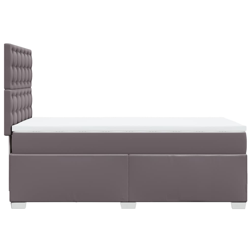 Box Spring Postel S Matrací Šedá Umělá Kůže