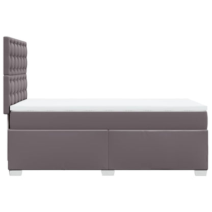 Box Spring Postel S Matrací Šedá Umělá Kůže