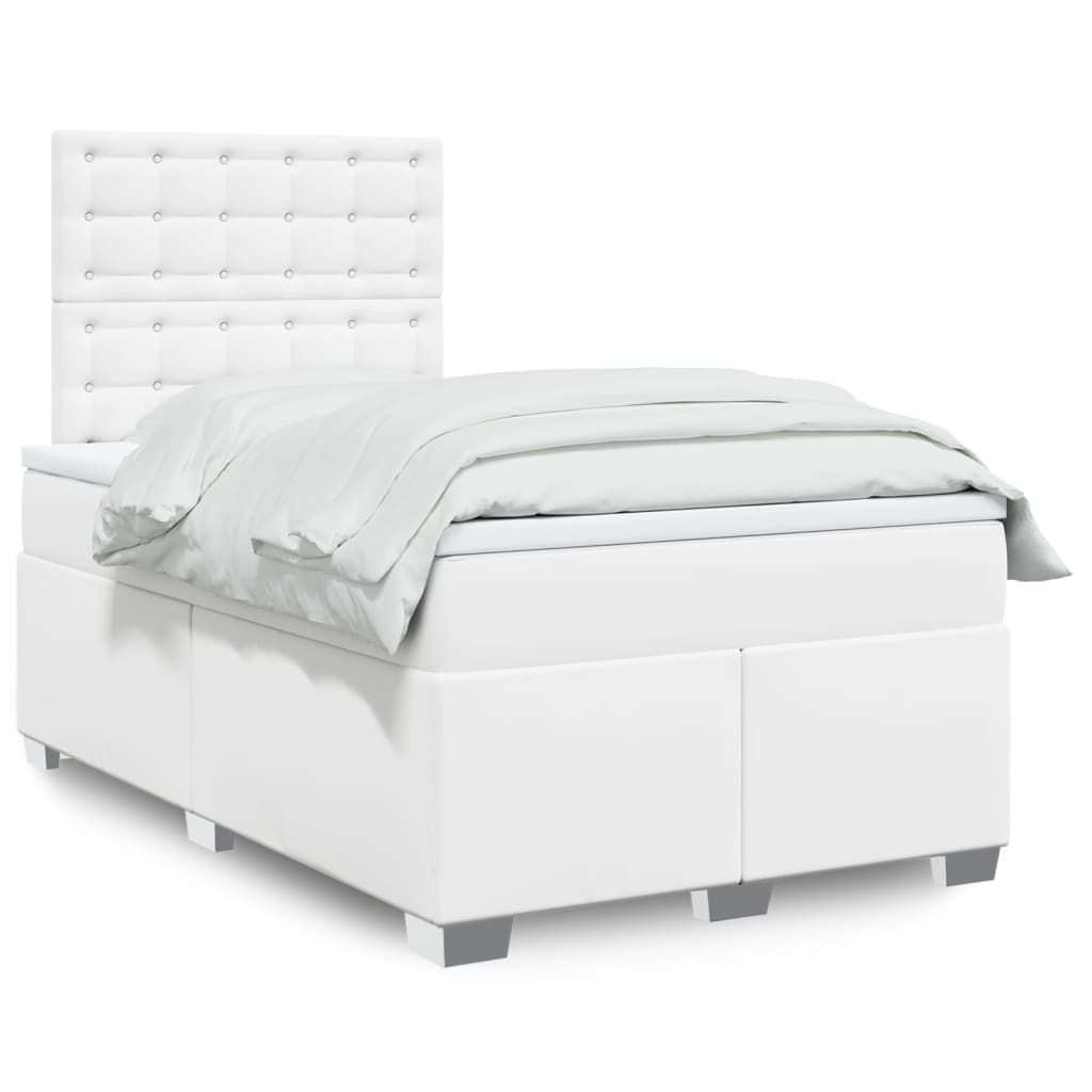 Box Spring Postel S Matrací Šedá Umělá Kůže