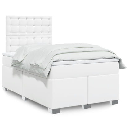 Box Spring Postel S Matrací Šedá Umělá Kůže