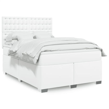 Box Spring Postel S Matrací Šedá Umělá Kůže