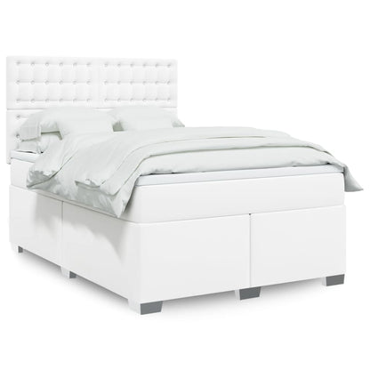 Box Spring Postel S Matrací Šedá Umělá Kůže