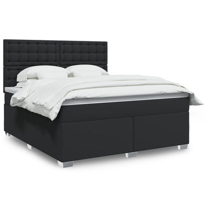 Box Spring Postel S Matrací Šedá Umělá Kůže