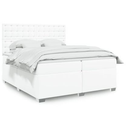 Box Spring Postel S Matrací Šedá Umělá Kůže