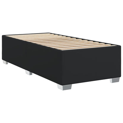 Box Spring Postel S Matrací Černá Single Umělá Kůže