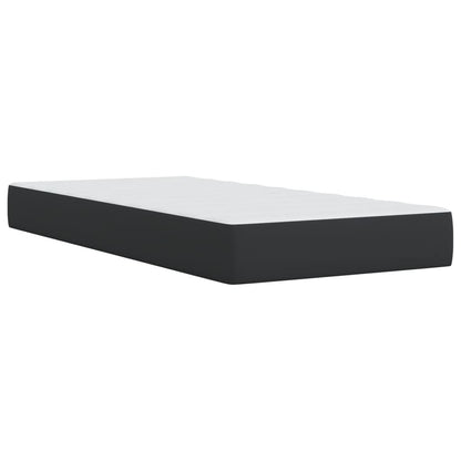 Box Spring Postel S Matrací Černá Single Umělá Kůže