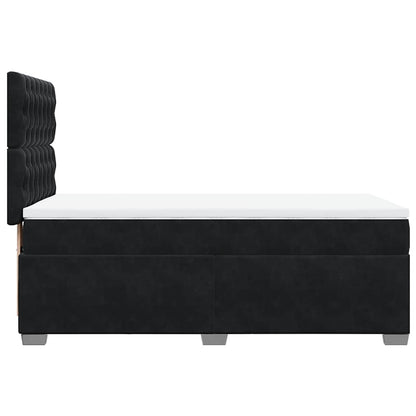 Box Spring Postel S Matrací Černá Samet Černá