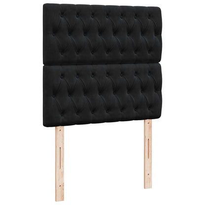 Box Spring Postel S Matrací Černá Samet Černá