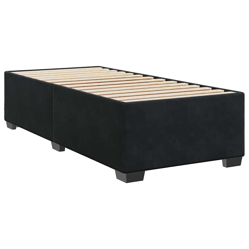 Box Spring Postel S Matrací Černá Samet Černá