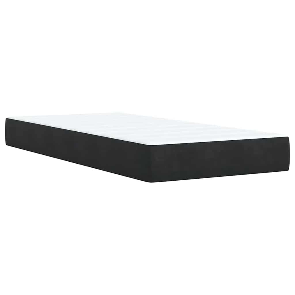 Box Spring Postel S Matrací Černá Samet Černá