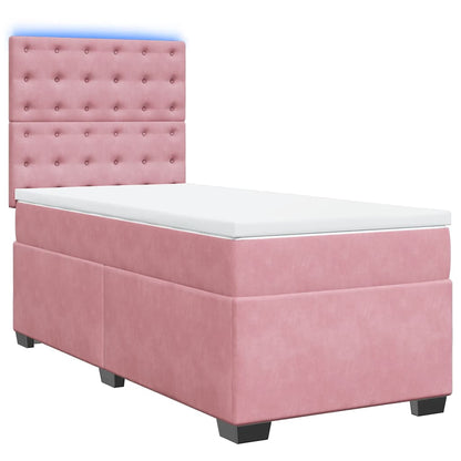Box Spring Postel S Matrací Samet Růžová