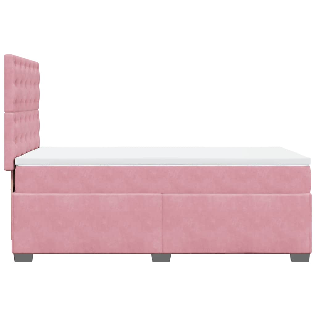Box Spring Postel S Matrací Samet Růžová