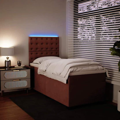 Box Spring Postel S Matrací Samet Růžová