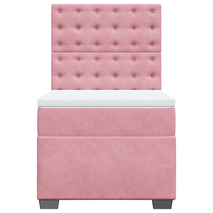 Box Spring Postel S Matrací Samet Růžová