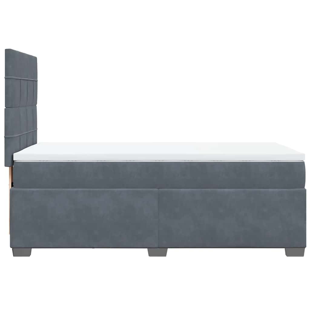 Box Spring Postel S Matrací Samet Tmavě Šedá