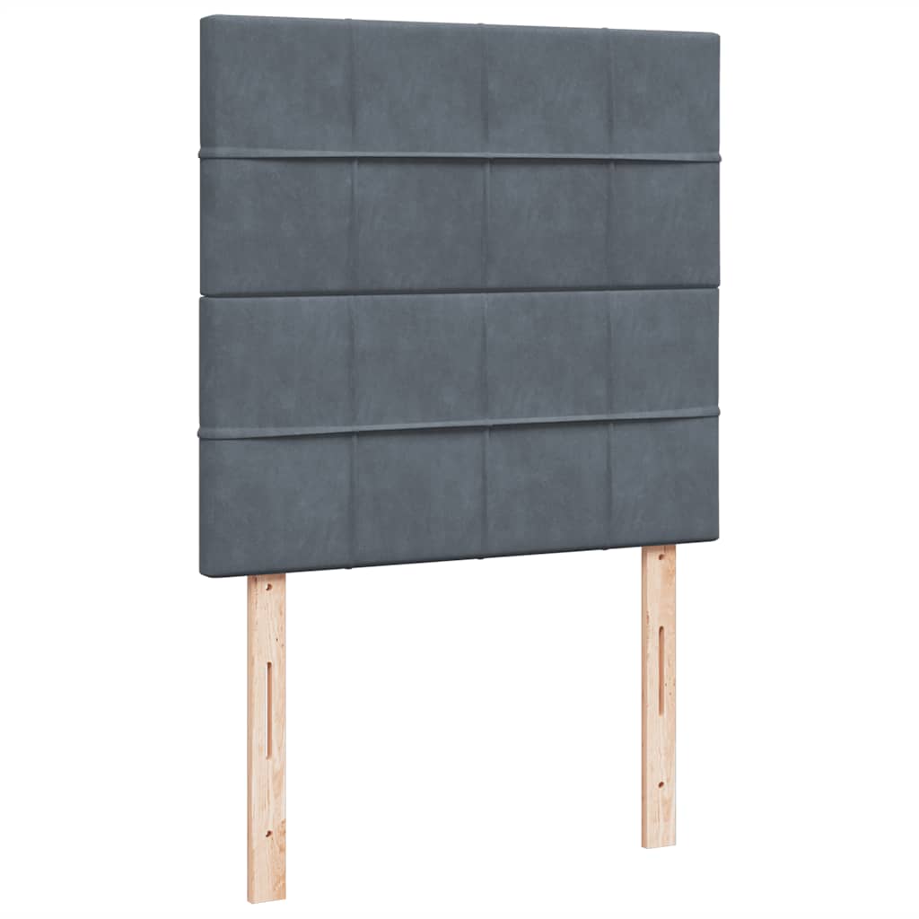 Box Spring Postel S Matrací Samet Tmavě Šedá