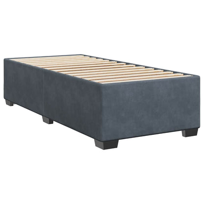 Box Spring Postel S Matrací Samet Tmavě Šedá