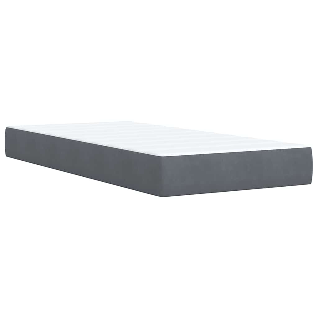 Box Spring Postel S Matrací Samet Tmavě Šedá