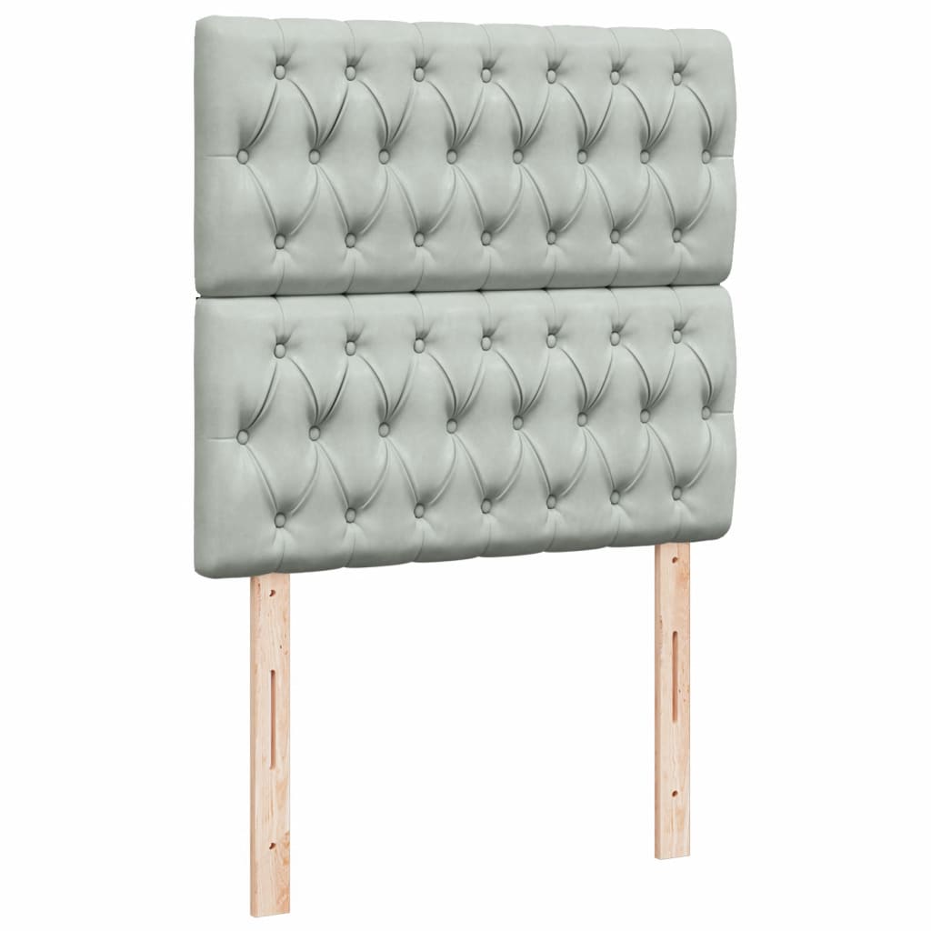 Box Spring Postel S Matrací Samet Světle Šedá