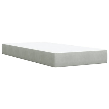 Box Spring Postel S Matrací Samet Světle Šedá