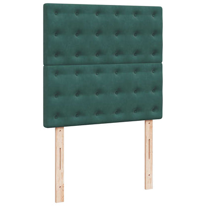 Box Spring Postel S Matrací Samet Tmavě Zelená