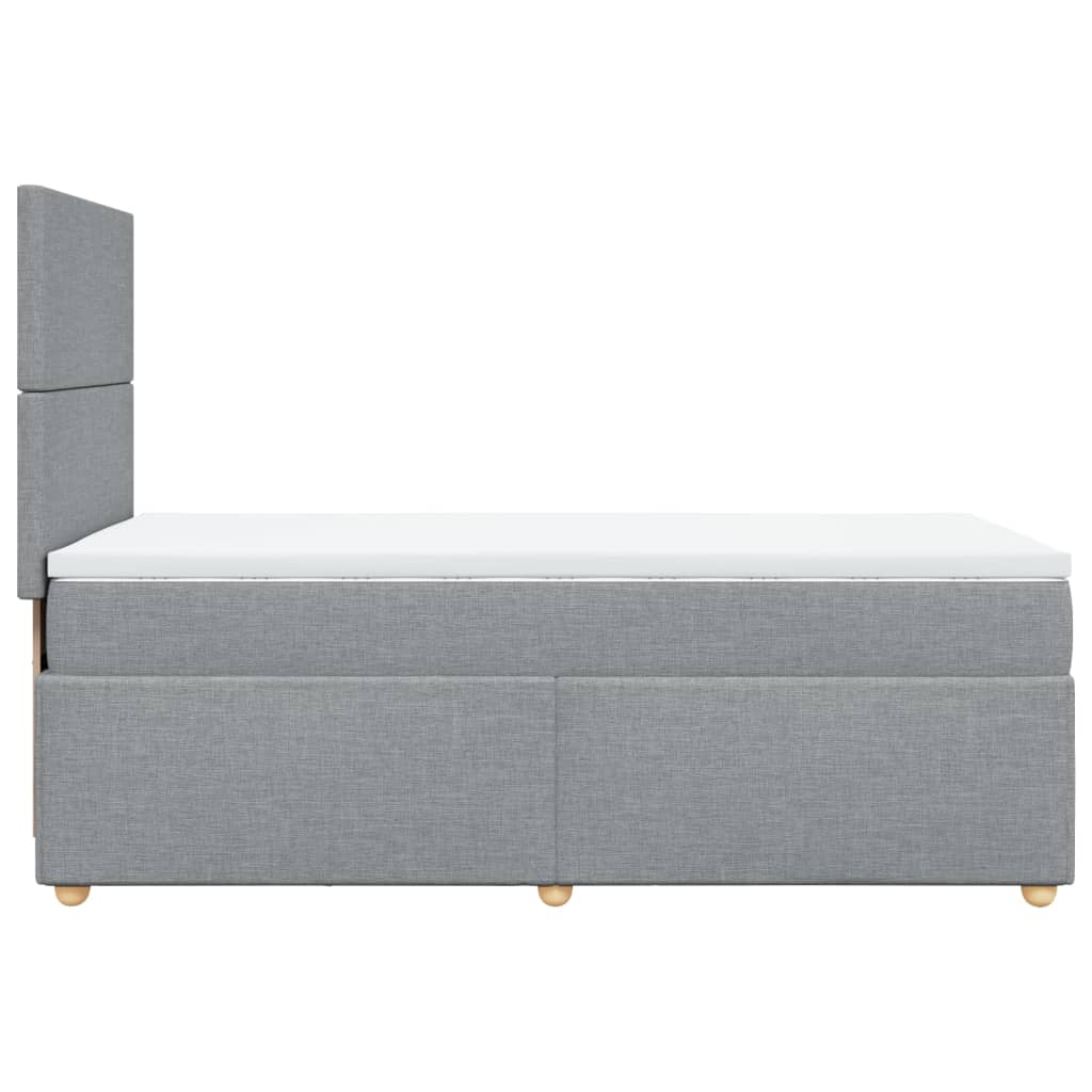Box Spring Postel S Matrací Textil Světle Šedá
