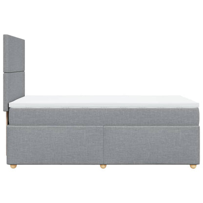Box Spring Postel S Matrací Textil Světle Šedá