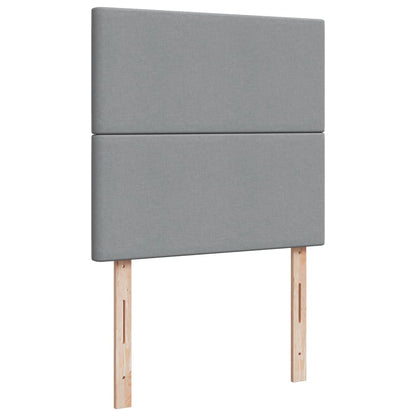 Box Spring Postel S Matrací Textil Světle Šedá