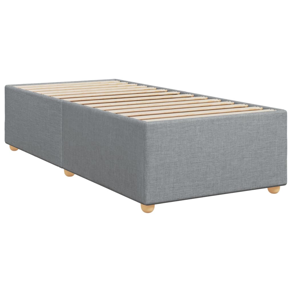 Box Spring Postel S Matrací Textil Světle Šedá