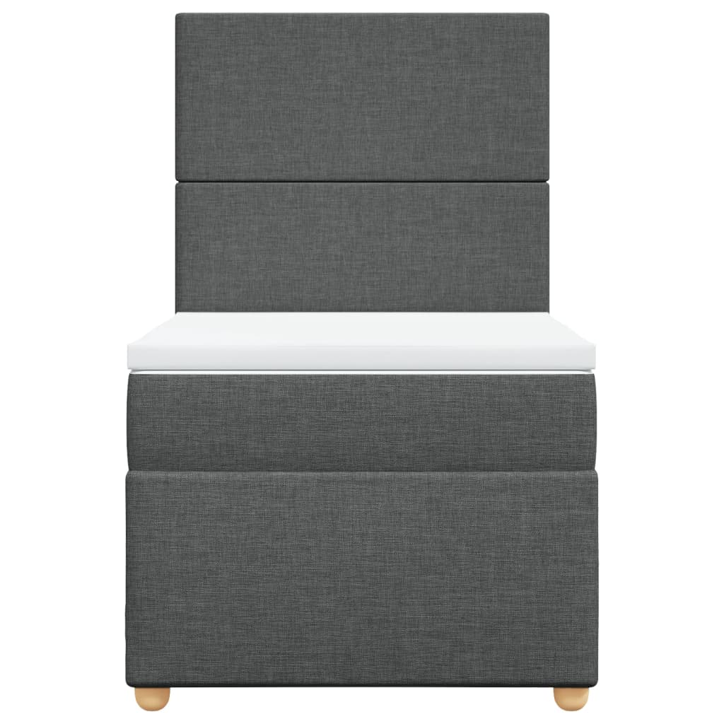 Box Spring Postel S Matrací Textil Tmavě Šedá