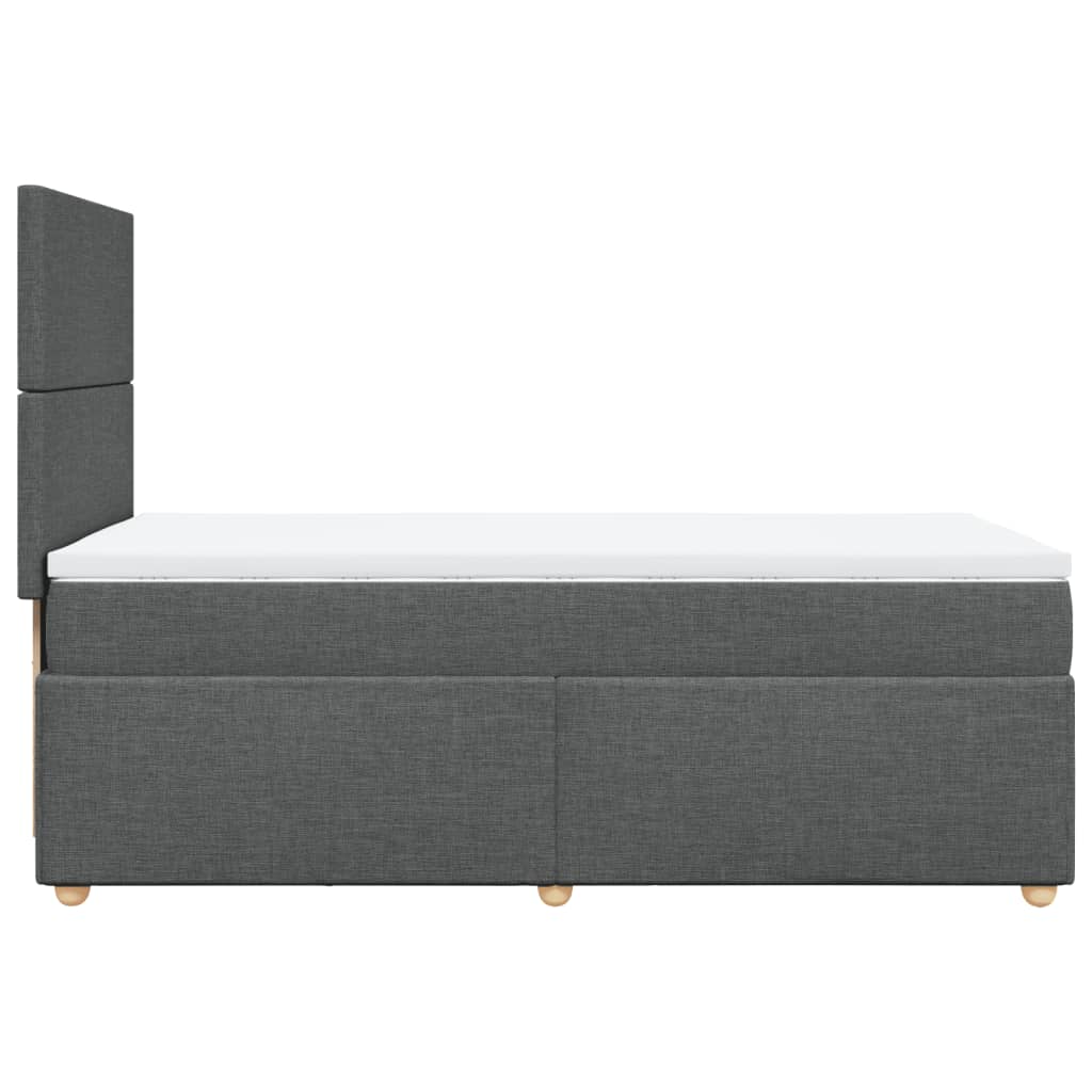 Box Spring Postel S Matrací Textil Tmavě Šedá