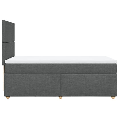 Box Spring Postel S Matrací Textil Tmavě Šedá