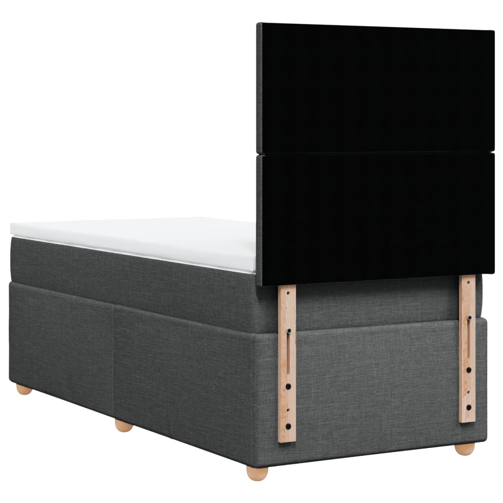 Box Spring Postel S Matrací Textil Tmavě Šedá
