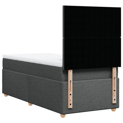 Box Spring Postel S Matrací Textil Tmavě Šedá