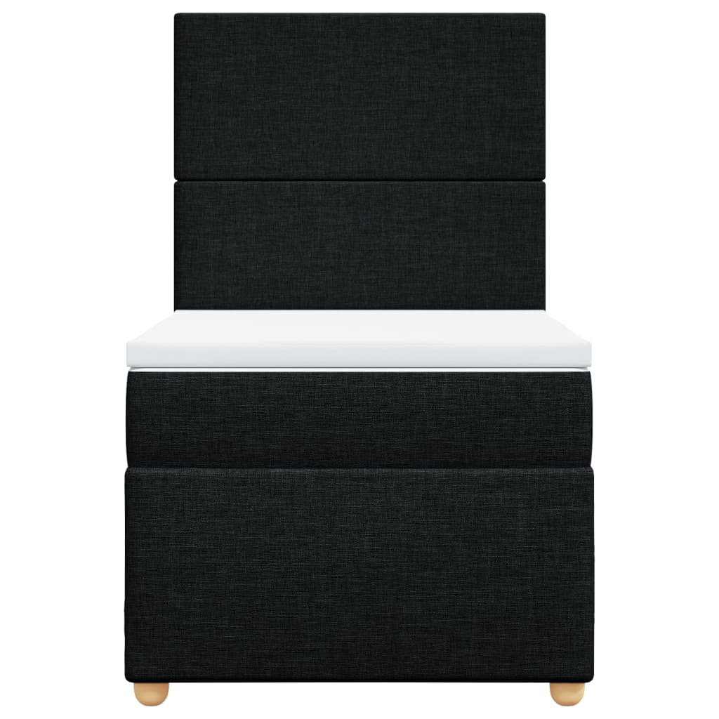 Box Spring Postel S Matrací Černá Textil Černá