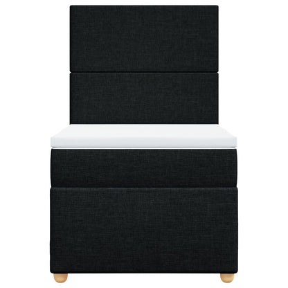 Box Spring Postel S Matrací Černá Textil Černá
