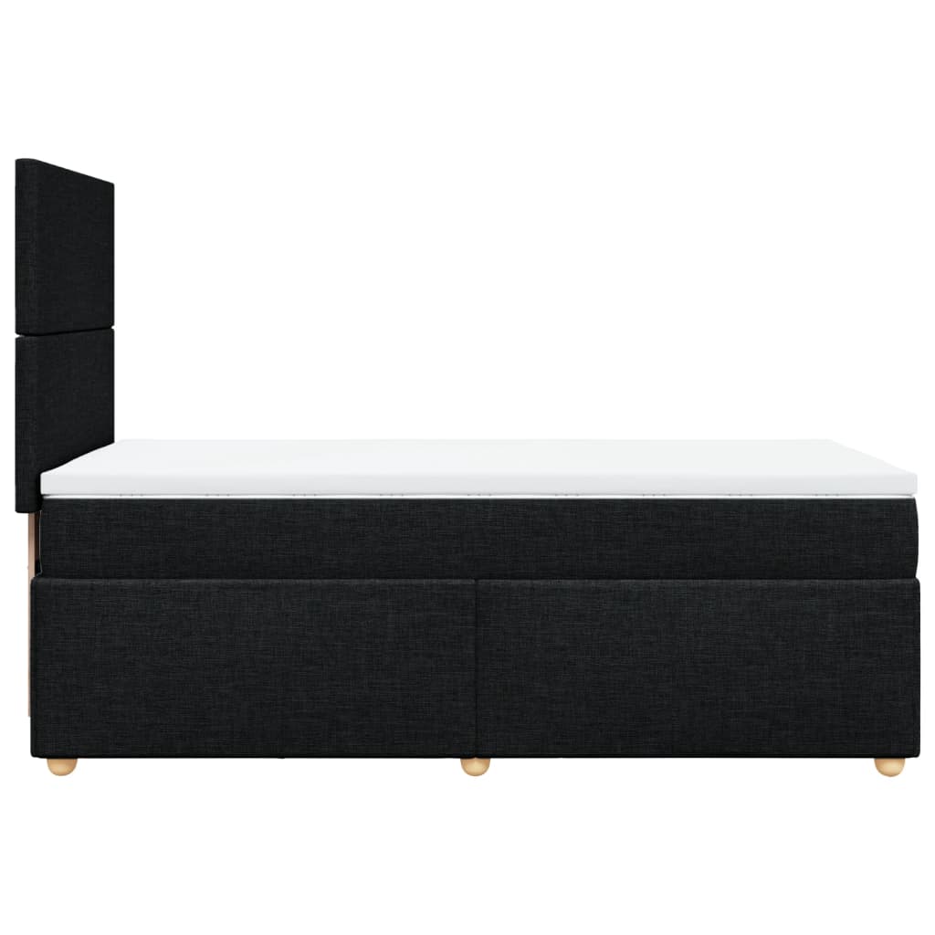 Box Spring Postel S Matrací Černá Textil Černá