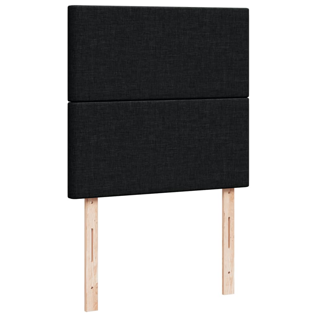 Box Spring Postel S Matrací Černá Textil Černá