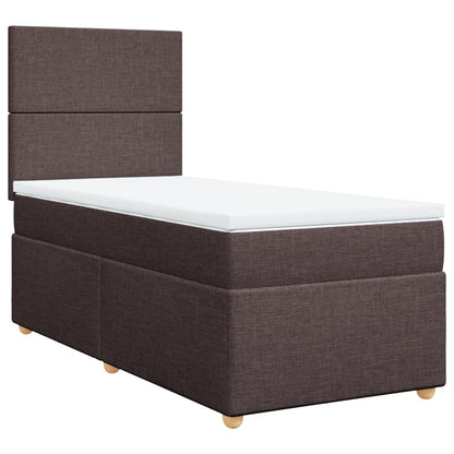 Box Spring Postel S Matrací Tmavě Hnědá 80X200 Cm Textil