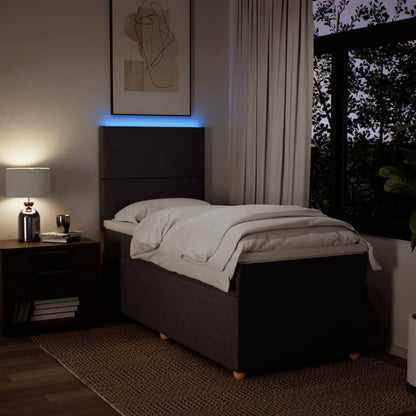 Box Spring Postel S Matrací Tmavě Hnědá 80X200 Cm Textil
