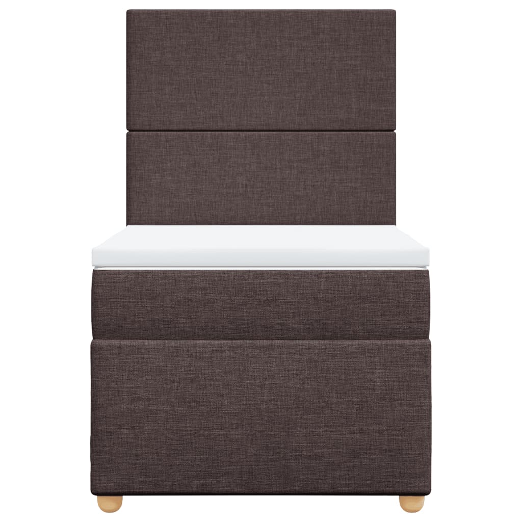 Box Spring Postel S Matrací Tmavě Hnědá 80X200 Cm Textil