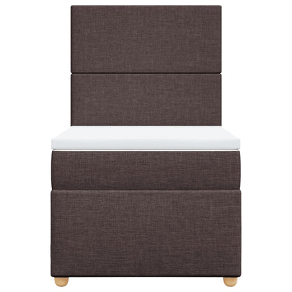 Box Spring Postel S Matrací Tmavě Hnědá 80X200 Cm Textil