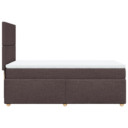 Box Spring Postel S Matrací Tmavě Hnědá 80X200 Cm Textil