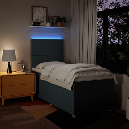 Box Spring Postel S Matrací Textil Modrá