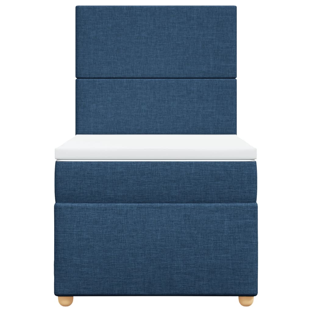 Box Spring Postel S Matrací Textil Modrá
