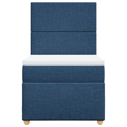 Box Spring Postel S Matrací Textil Modrá