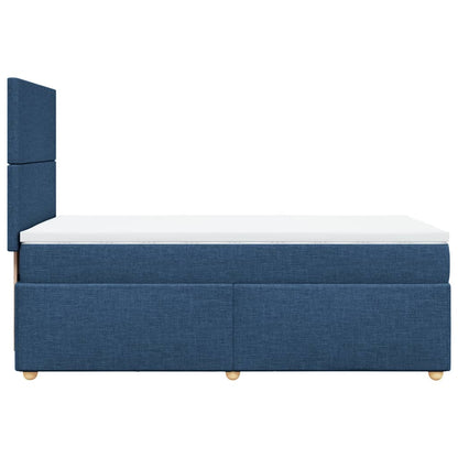 Box Spring Postel S Matrací Textil Modrá