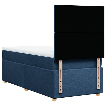 Box Spring Postel S Matrací Textil Modrá